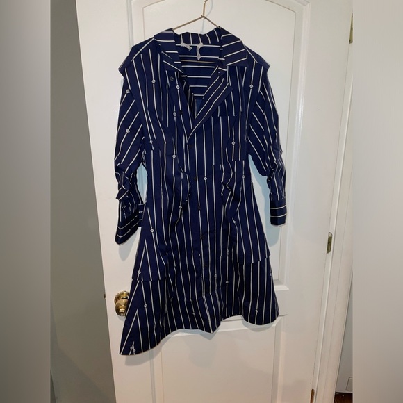 New! DEREK LAM 10 CROSBY Solana Striped Mini Shirtdress 💙 sizes 0 and 10 - Picture 10 of 16